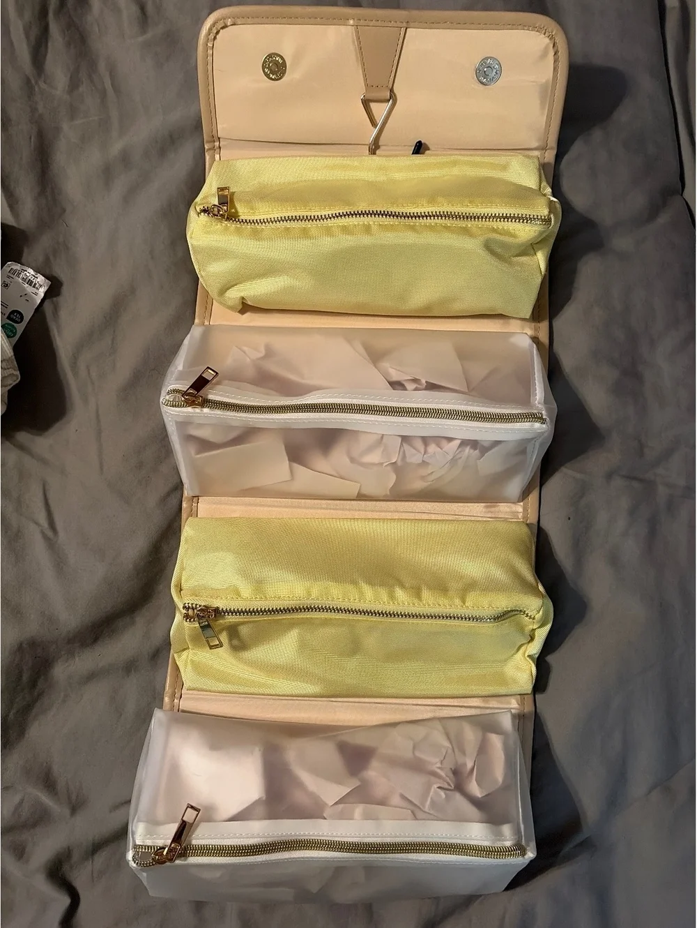 Martha Stewart Yellow and Beige Travel Organizer Bag